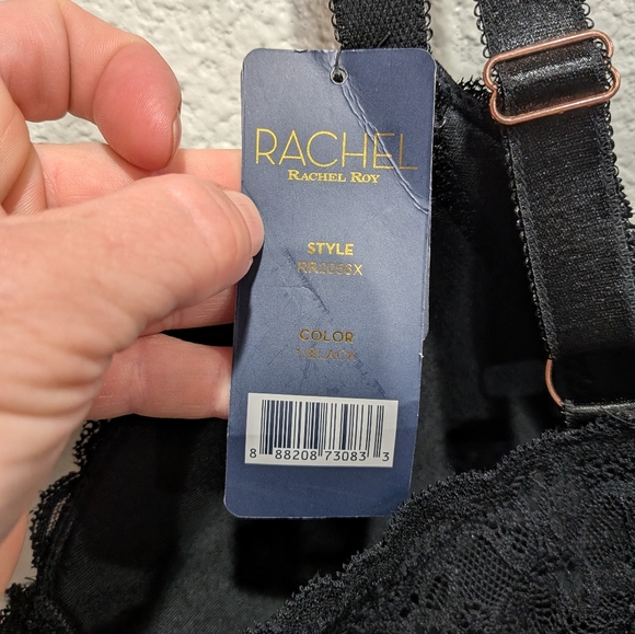 Rachel Roy Curvy Lace High Cut Teddy Bodysuit Black 1X NWT Sheer Lingerie - Picture 9 of 10